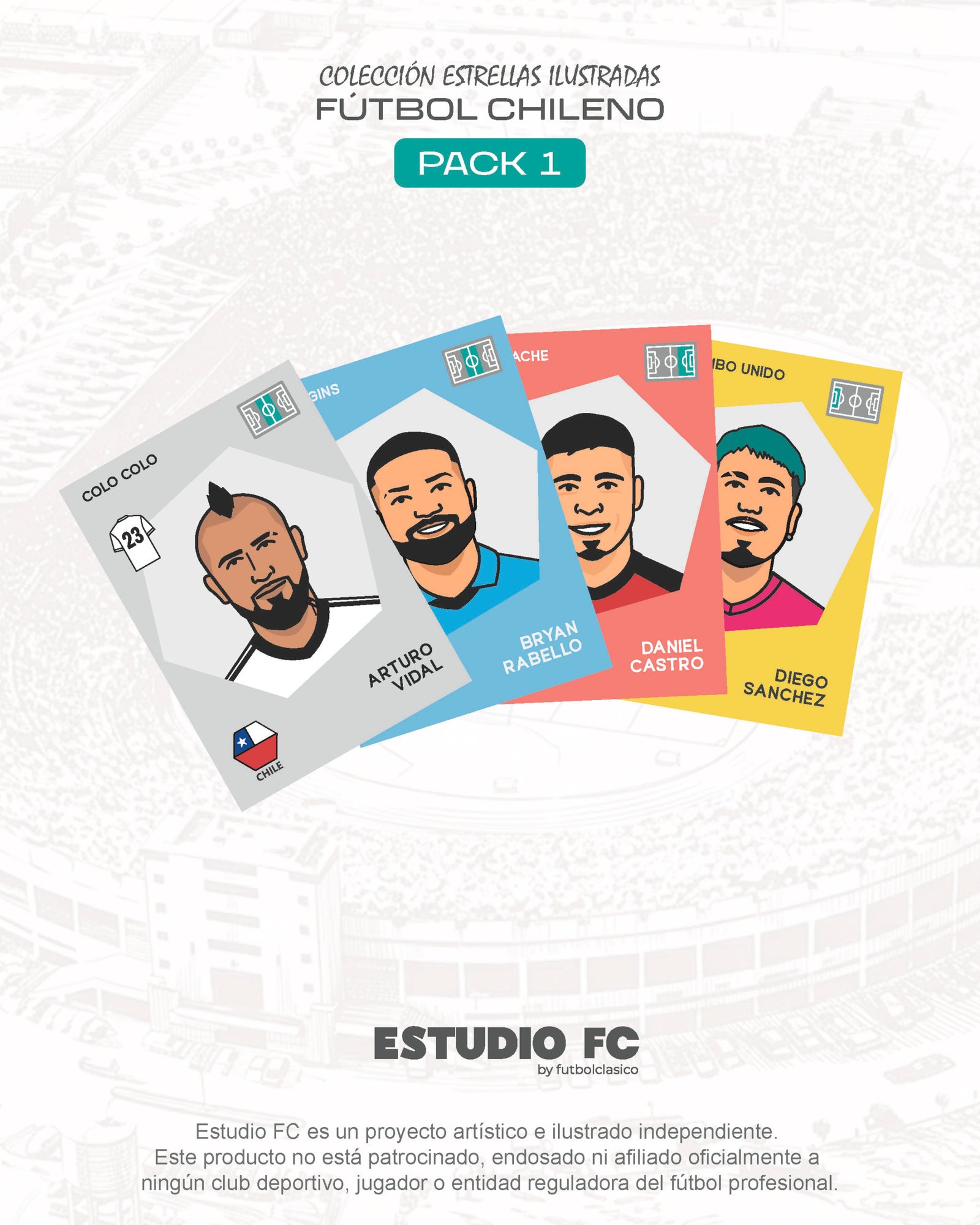 CARTAS DE COLECCIÓN Pack 1 Fútbol Chileno